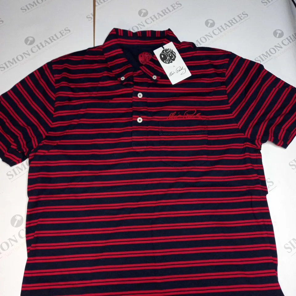 PRETTY GREEN ELVIS STRIPE POLO - SIZE M