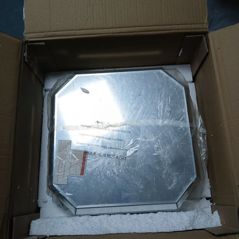 PLINTH READY ASSEMBLED MIRRORED LAMP TABLE - FSC® CERTIFIED BOXED