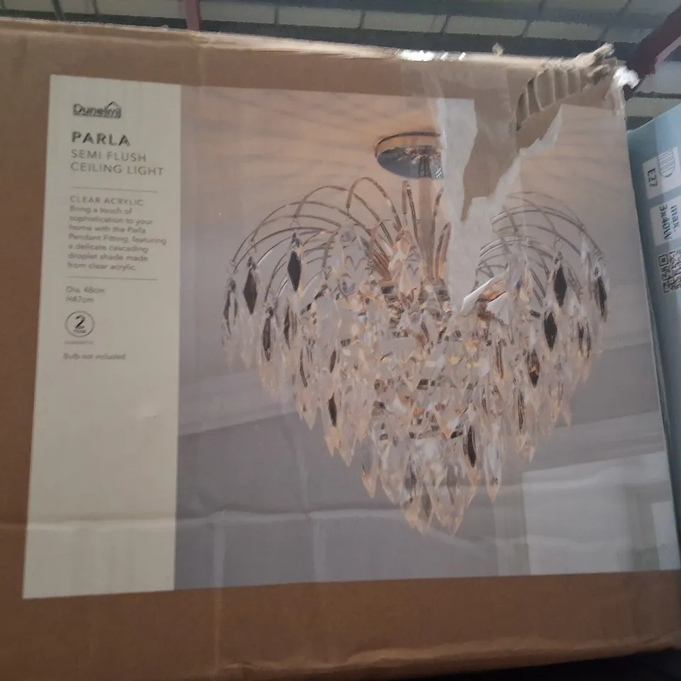 BOXED PARLA SEMI-FLUSH CEILING LIGHT – CRYSTAL CHANDELIER