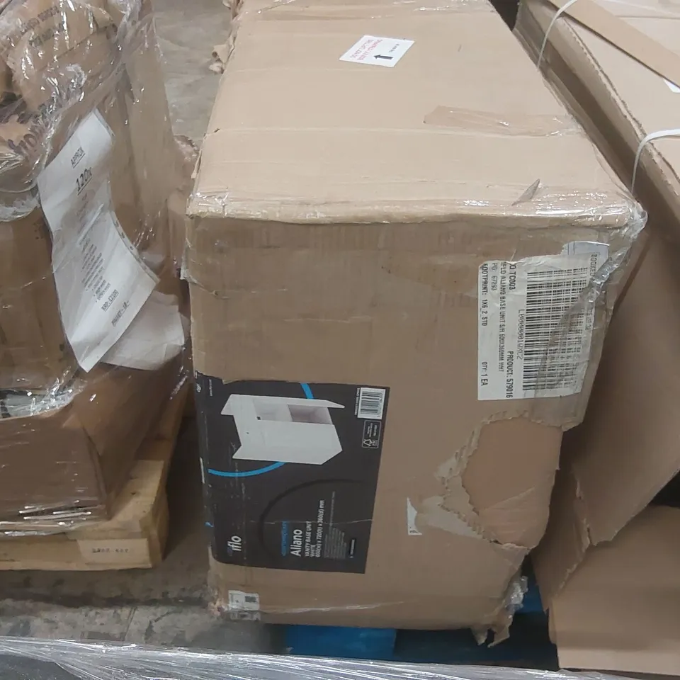PALLET CONTAINING ASSORTED BATHROOM CABINET PARTS ECT