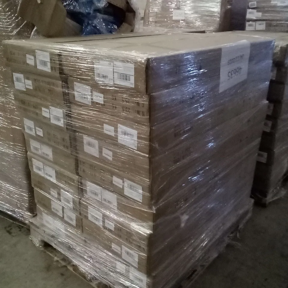 PALLET OF APPROXIMATELY 18 BOXED L-SHAPED COMPUTER DESKS 