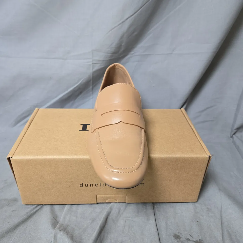 DUNE LONDON LEATHER PENNY LOAFERS – TAN, UK 7