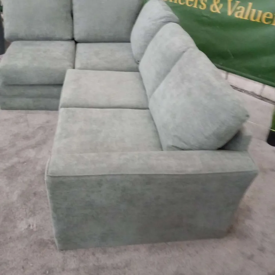 DESIGNER BINGHAM GREY FABRIC CORNER SOFA