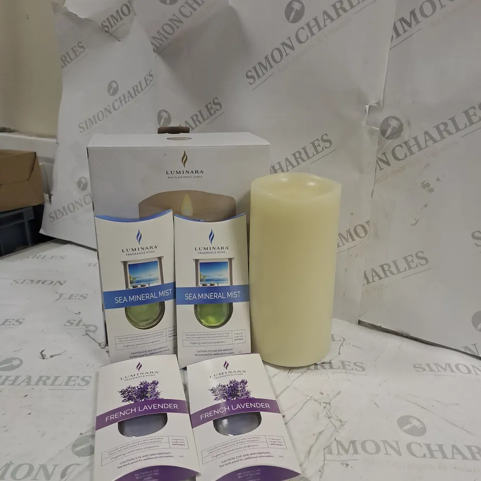BOXED LUMINARA FRAGRANCE DIFFUSING PILLAR CANDLE 