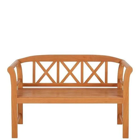 BOXED POSITANO 2 SEATER NATURAL WOOD BENCH (1 BOX) - COLLECTION ONLY