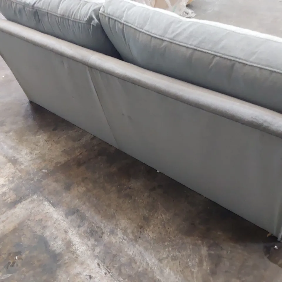 QUALITY BRITISH DESIGNER LOUNGE Co. PERIOD STYLE THREE SEATER SOFA GREY PLUS FABRIC 