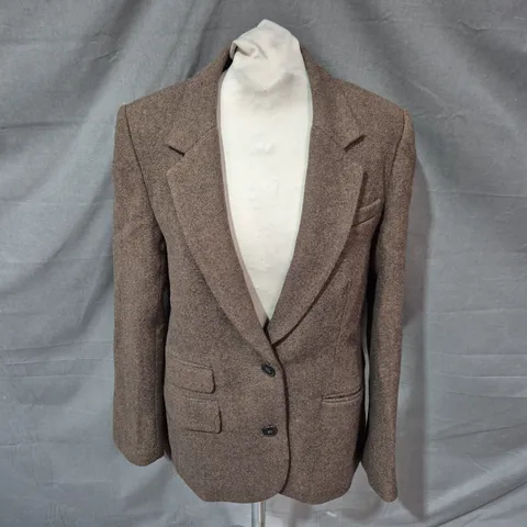 JACK WILLS WOOL-BLEND JACKET IN BROWN – UK12 (WOMEN'S)