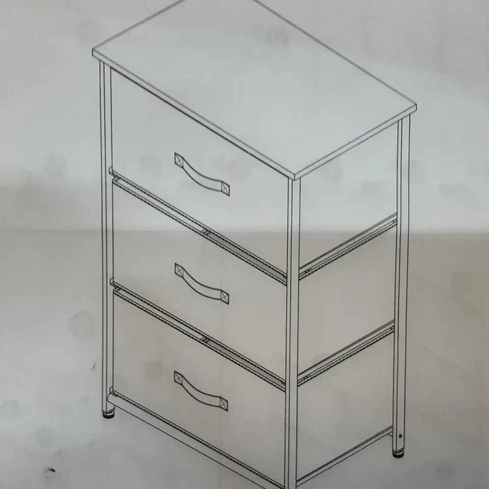 BOXED 3 DRAWER STORAGE UNIT IN CHARCOAL