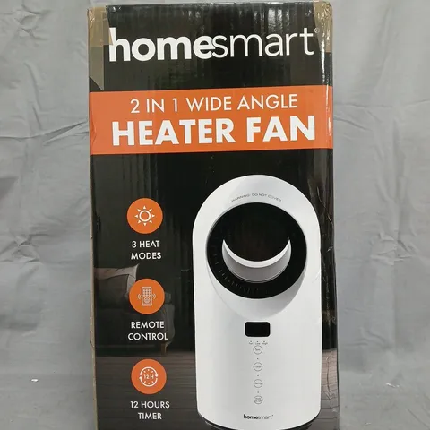 HOMESMART 2-IN-1 WIDE-ANGLE HEATER FAN – BOXED