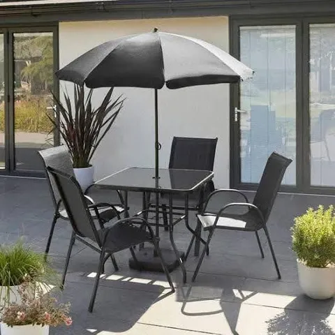 BOXED 6 PIECE METAL GARDEN DINING SET (1 BOX)