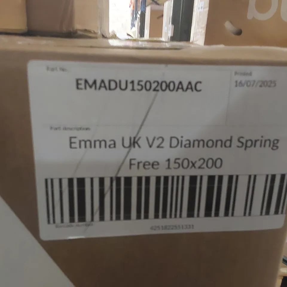 BRAND NEW BOXED EMMA UK V2 DIAMOND SPRING FREE 150 x 200CM KING SIZE MATTRESS 