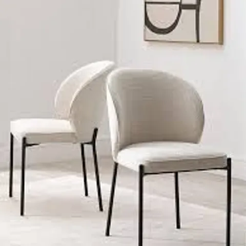 NORDIC PAIR OF 2 FABRIC CHAIRS - GREY/BLACK