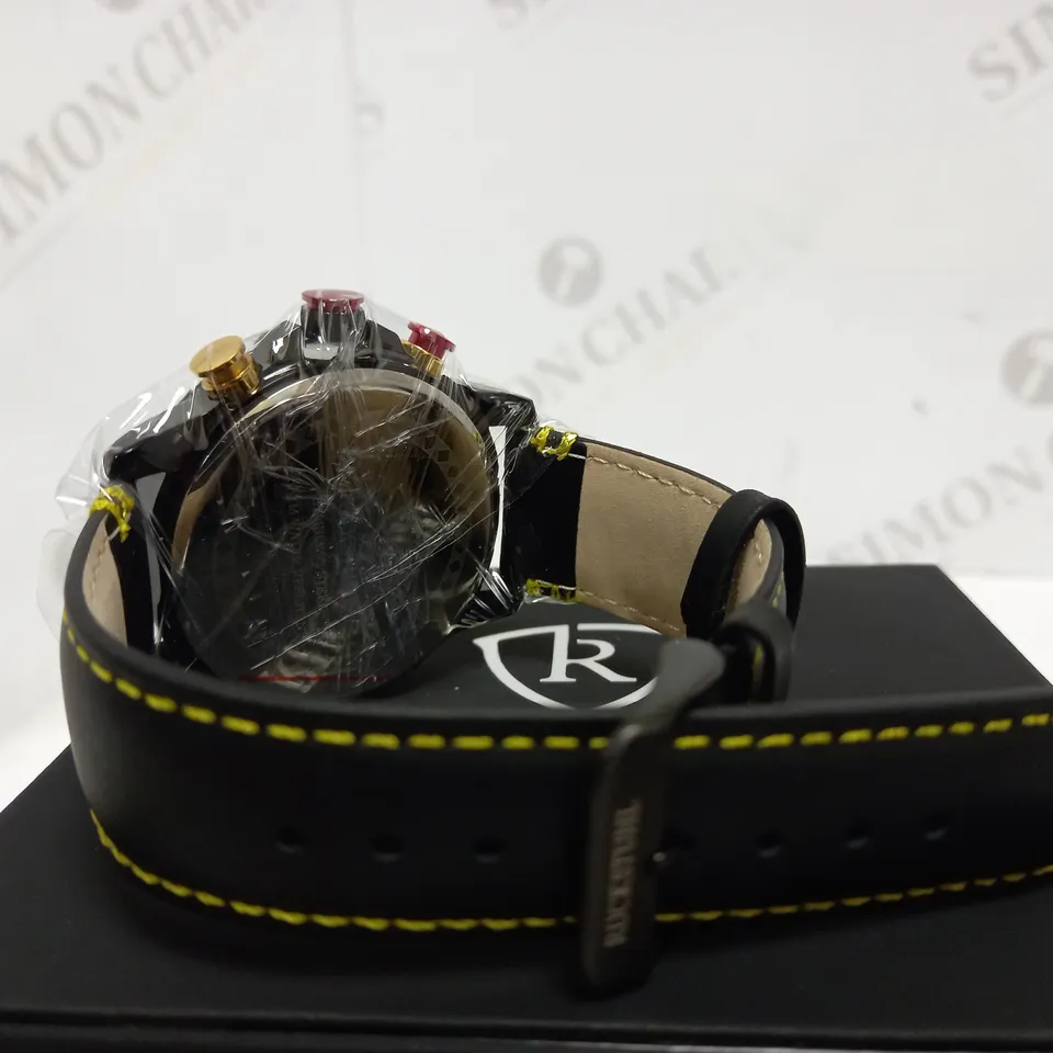 RUCKSTUHL SPORTS CHRONOGRAPH LEATHER STRAP WATCH