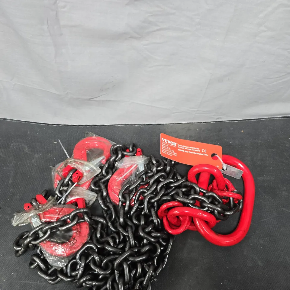 VEVOR CHAIN SLING WITH HOOKS – MODEL 8X1M-A3, G80 ALLOY STEEL, WLL 11,000 LBS