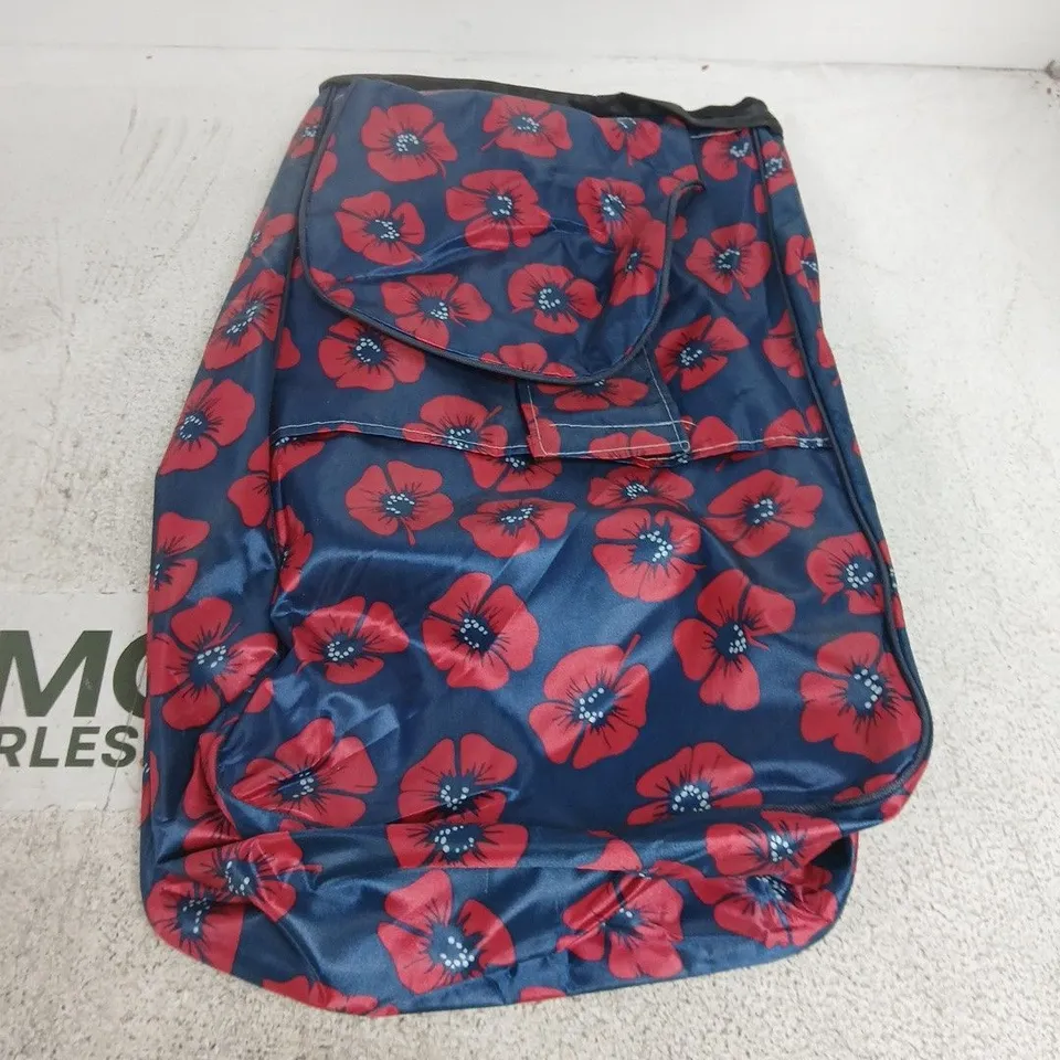 FOLDING SENIOR TROLLEY WITH FLORAL BAG – STYLE JBST06 POPPY