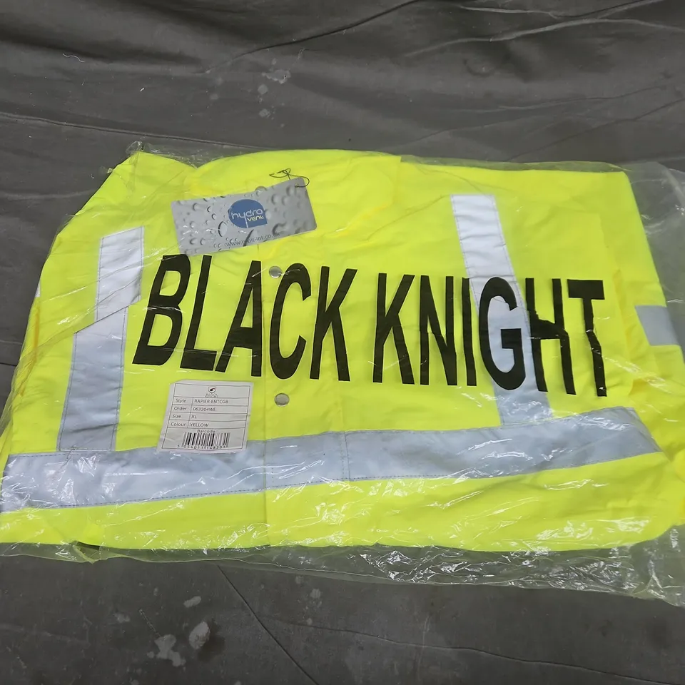 BAGGED BLACK KNIGHT RAPIER FOUL WEATHER HIGH VISIBILITY WARNING JACKET IN YELLOW - XL
