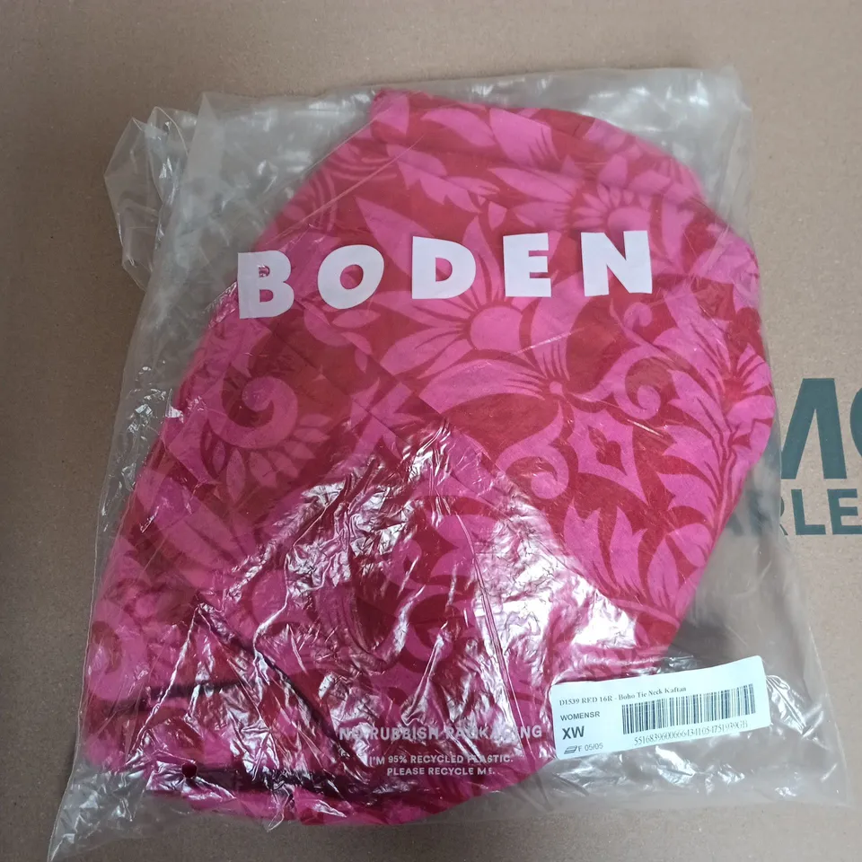 BAGGED BODEN BOHO TIE NECK KAFTAN IN PINK - SIZE 16R