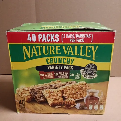 NATURE VALLEY CRUNCHY VARIETY PACK – 40 PACKS (2 BARS PER PACK)