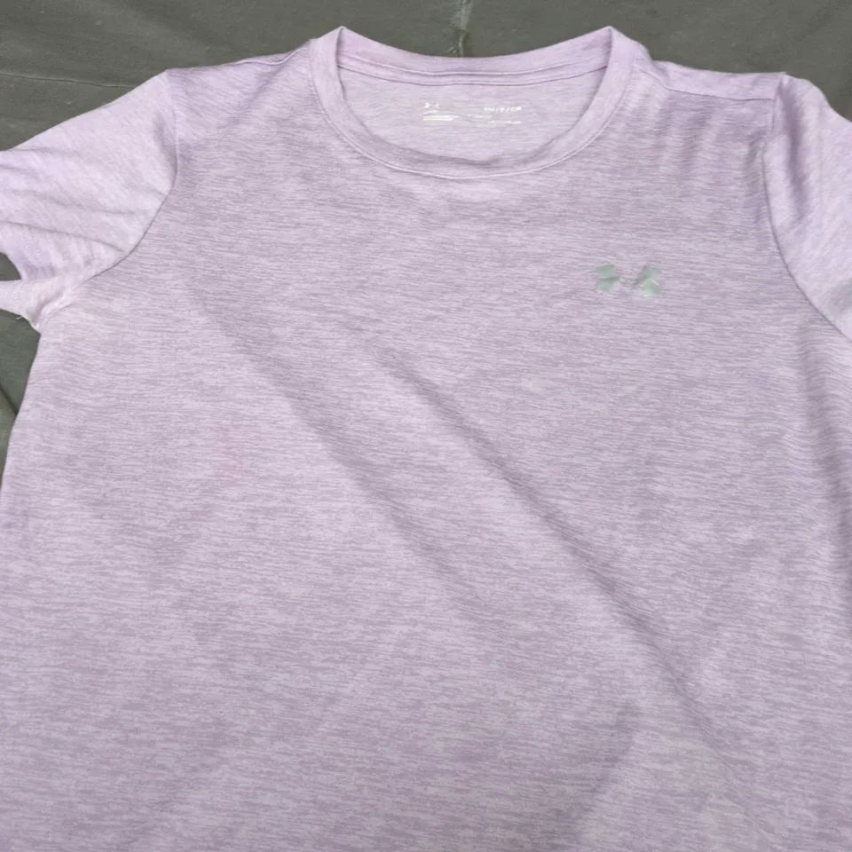 UNDER ARMOUR HEATHER PURPLE SHORT-SLEEVE T-SHIRT SIZE S/M