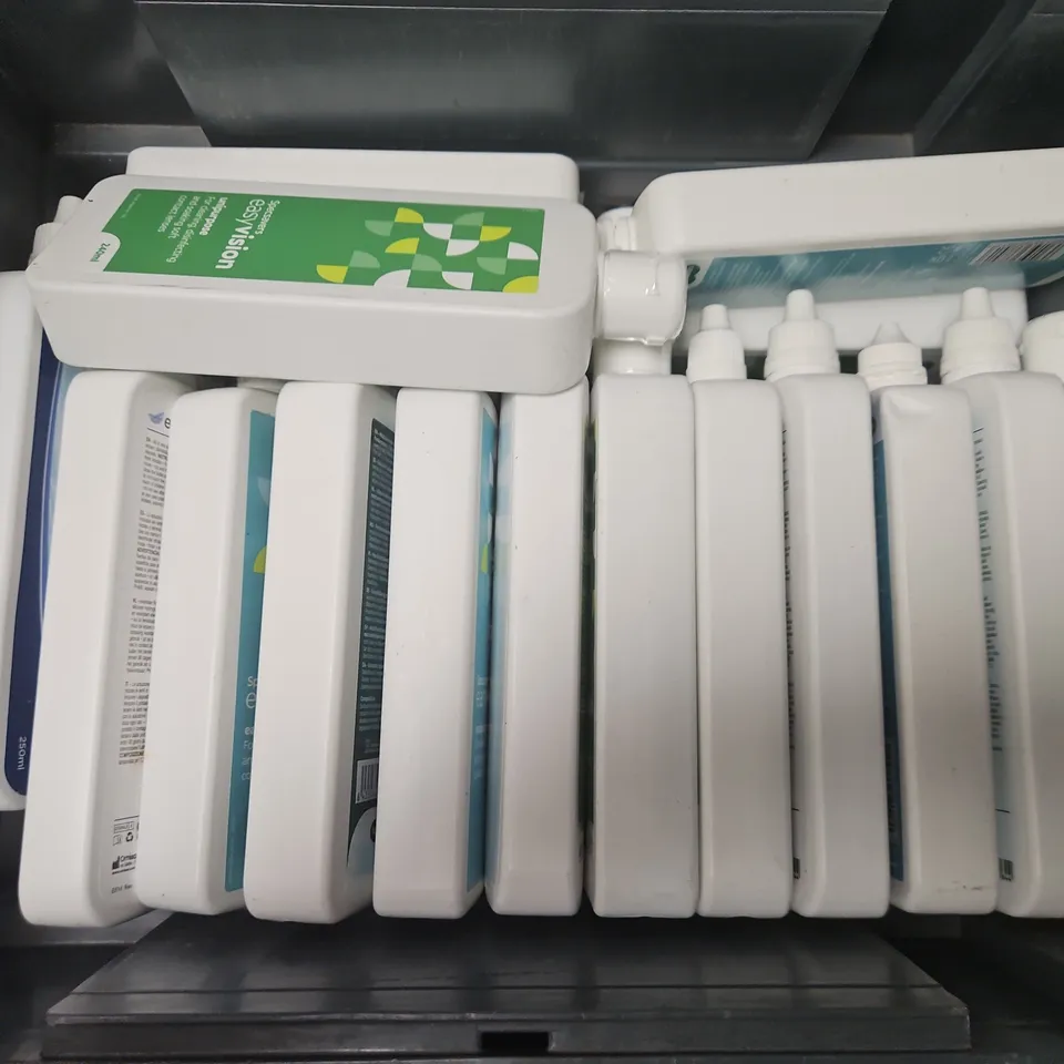 APPROXIMATELY 20 ASSORTED CONTACT LENS SOLUTIONS TO INCLUDE SPECSAVERS EASYVISION, EVERCLEAR REFRESH, ETC - COLLECTION ONLY