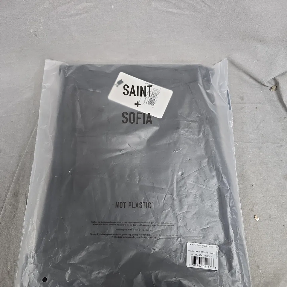 SAINT + SOFIA RUNWAY PANT – BLACK – UK 14
