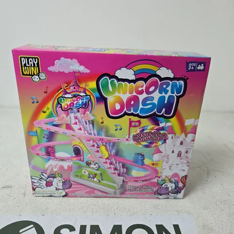 UNICORN DASH MUSICAL & LIGHT-UP TRACK TOY SET – BOXED