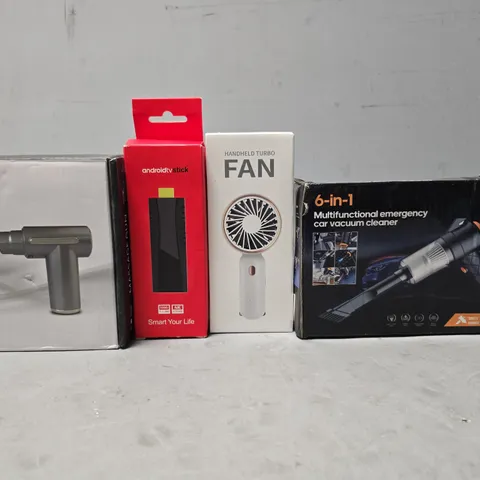 APPROXIMATELY 8 ASSORTED ITEMS TO INCLUDE - MASSAGE GUN , CAR VACUUM CLEANER , HANDHELD FAN ETC