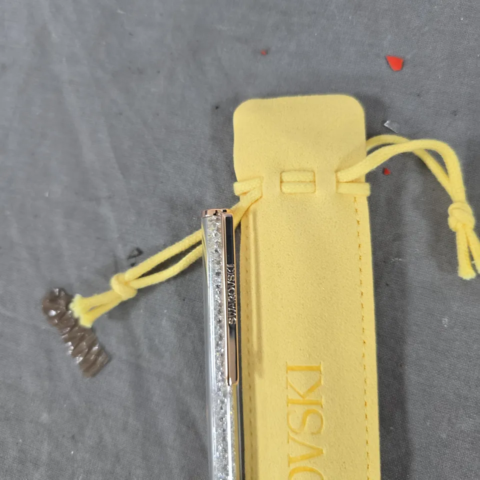 SWAROVSKI CRYSTAL BALLPOINT PEN WITH YELLOW POUCH