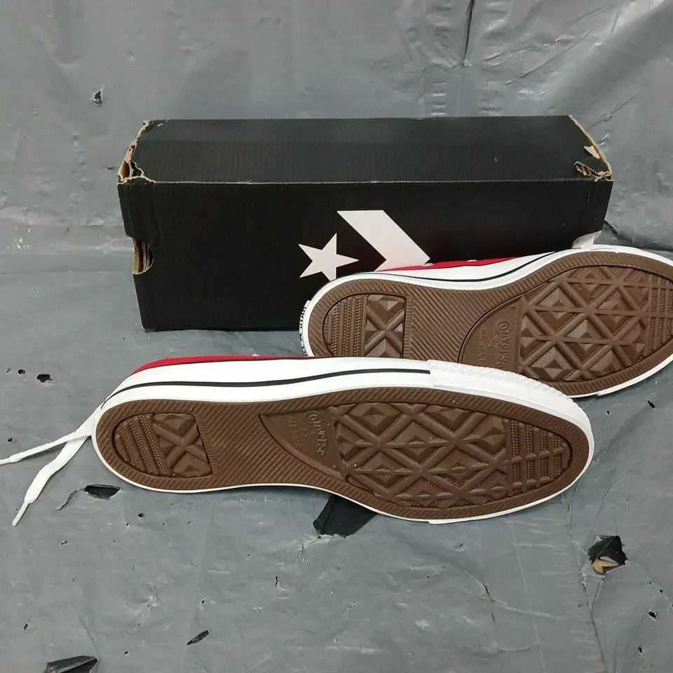 BOXED PAIR OF CONVERSE ALL STAR OX RED LOWS UK 5 
