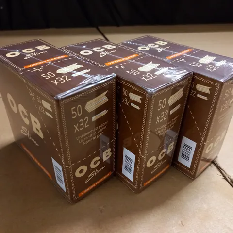 LOT OF 3 SEALED OCB SLIM 50-PACK BOXES OF RIZLAS