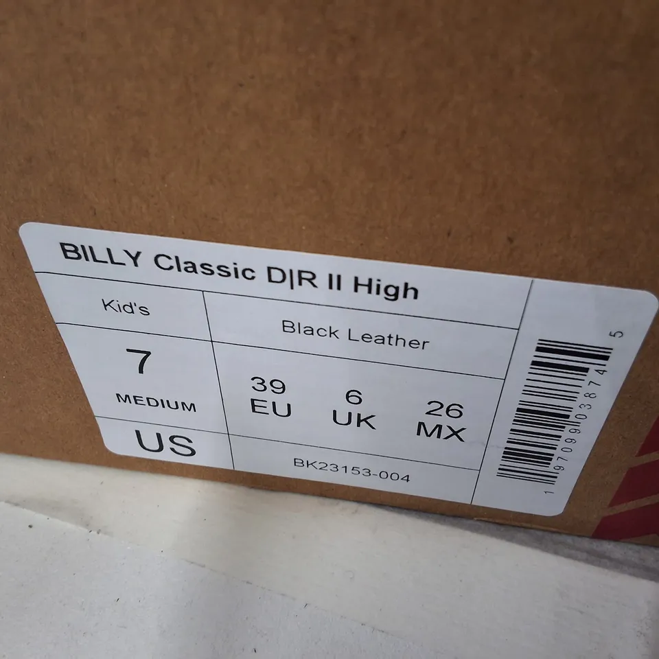 UK 6 BILLY CLASSIC DIR II HIGH KIDS' BOOTS – BLACK LEATHER