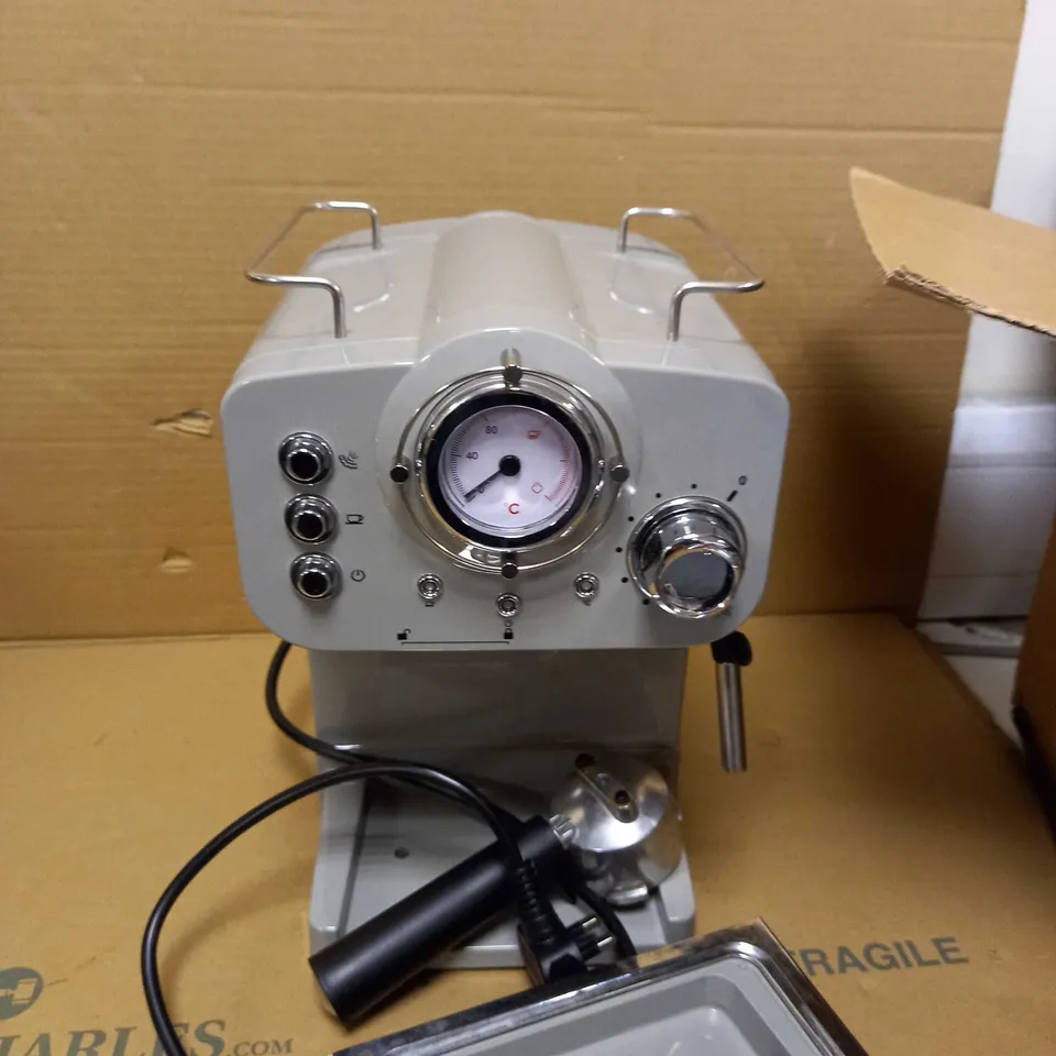 SWAN RETRO PUMP ESPRESSO COFFEE MACHINE - GREY