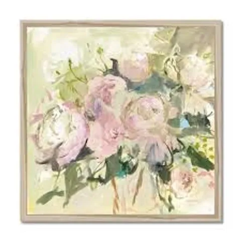 BOXED PEONIES WITH SAGE BY MARILYN HAGEMAN - PAINTING PRINT ON CANVAS