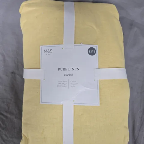 M&S HOME PURE LINEN BEDSET – YELLOW LINEN BEDDING