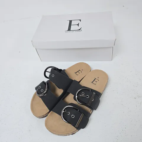 E. SHOES BY EMMA NATALIA SANDALS - BLACK, UK SIZE 5