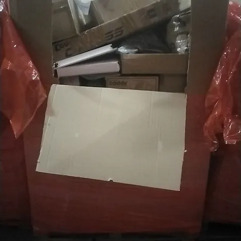 PALLET OF HOUSEHOLD ITEMS TO INCLUDE BUCKINGHAM CADDY, FLOORING CUTTER,FRUIT JUICER, FISHING NET AND OTHER ASSORTED ITEMS...