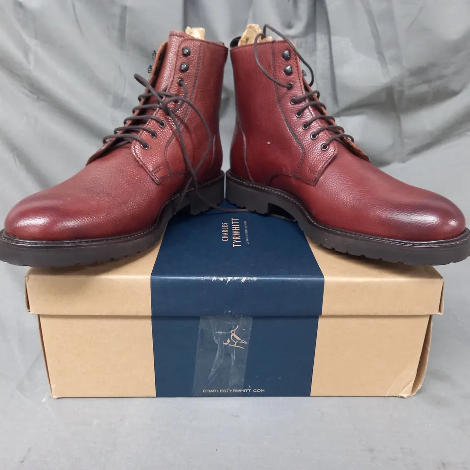 BOXED PAIR OF CHARLES TYRWHITT SHOES IN BROWN UK SIZE 9