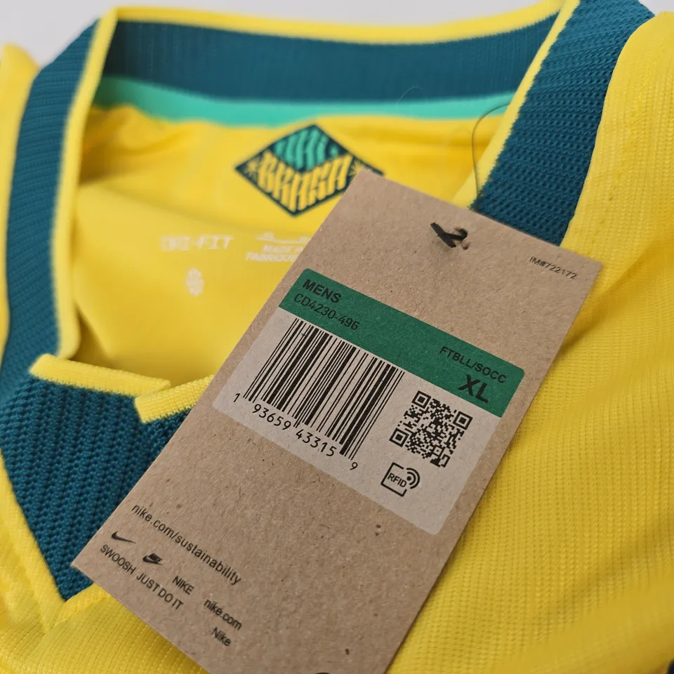 NIKE BRAZIL FOOTBALL JERSEY – MEN'S XL, DRI-FIT