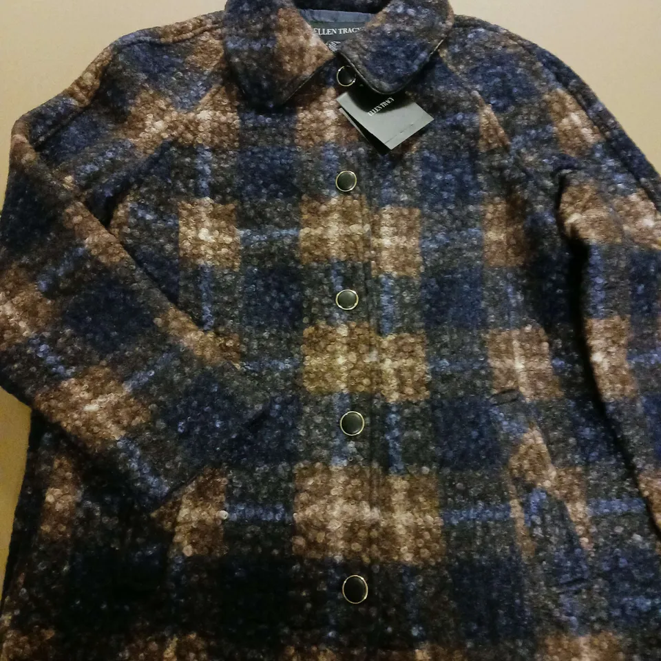 ELLEN TRACY LADIES COAT BLUE MULTI SIZE M