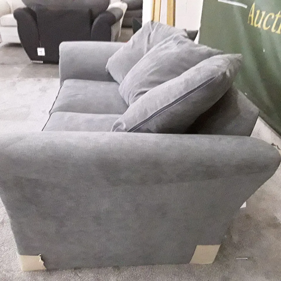 QUALITY DESIGNER DURY 2 SEATER SOFA - DARK GREY FABRIC