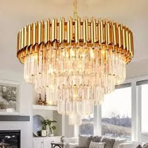 BOXED 5-TIER MODERN CRYSTAL CHANDELIER // MODEL: XBL-SJD12-550HB (1 BOX)