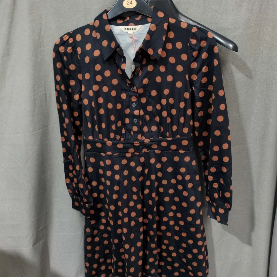 BODEN NAVY POLKA DOT DRESS – WOMEN'S, UK 10L (US 6L)