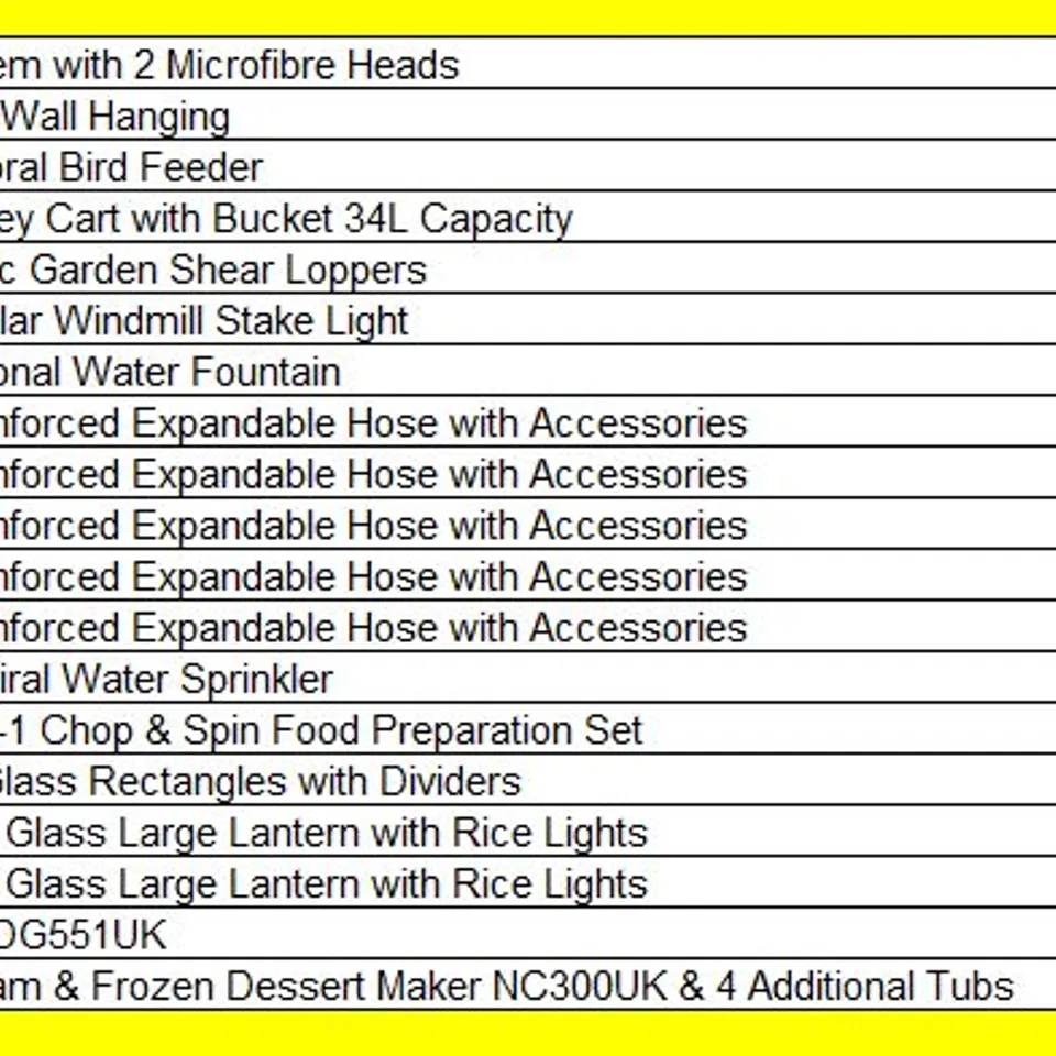 PALLET OF APPROXIMATELY 19 ASSORTED HOUSEHOLD AND GARDEN PRODUCTS TO INCLUDE; 