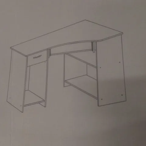 BOXED SAND OAK CORNER DESK