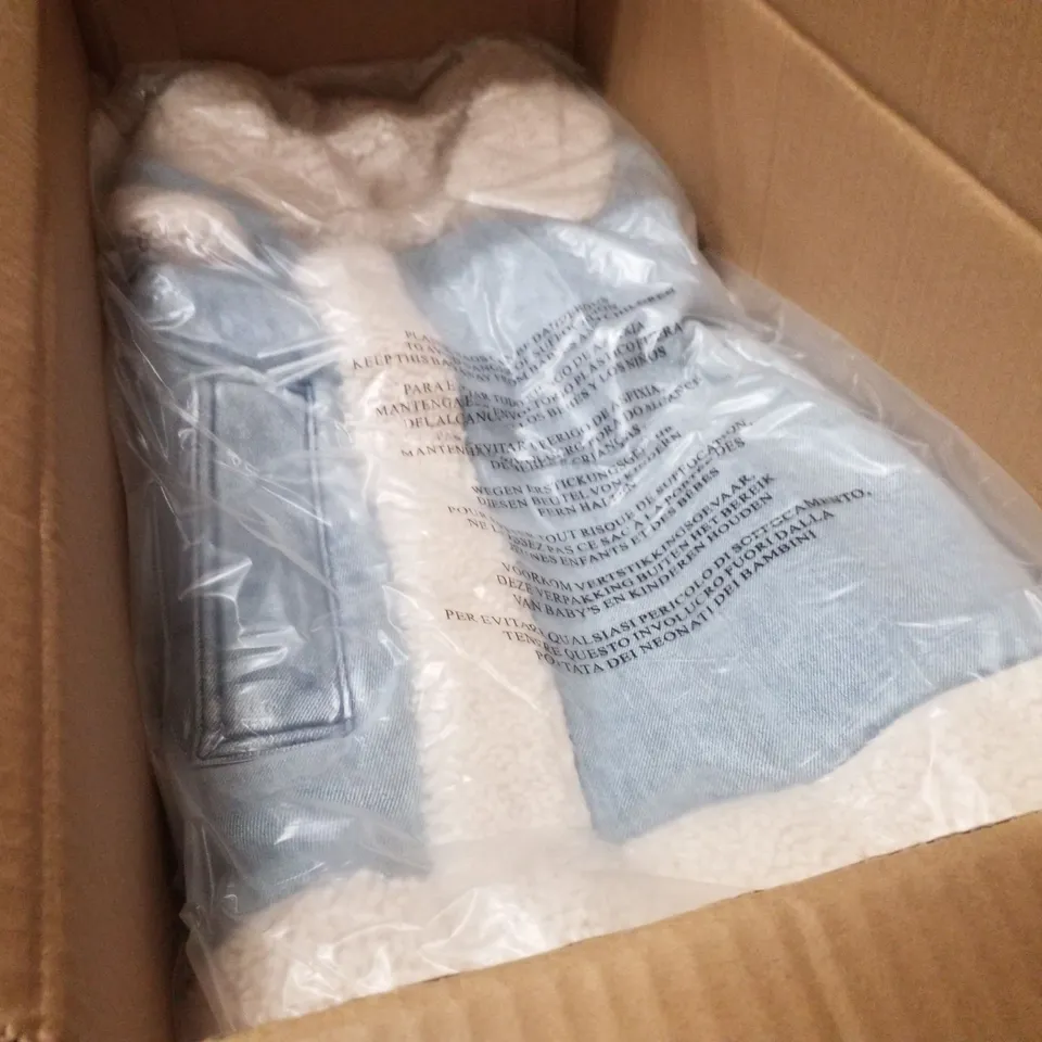 BOX CONTAINING APPROXIMATELY 5 BRAND NEW SIMPLY BE BLUE REGULAR SLEEVELESS DENIM GILETS - SIZE 22
