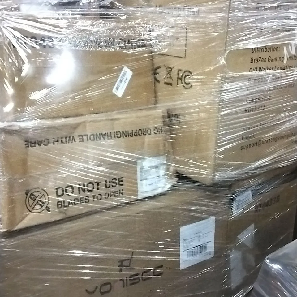 PALLET OF ASSORTED ITEMS INCLUDING WIAIO ROLLING STOOL, YONISEE OFFICE CHAIR, KKTONER ROLLING STOOL, SURROND SOUND GAMING CHAIR, GRACO SLIM FIT CAR SEAT 