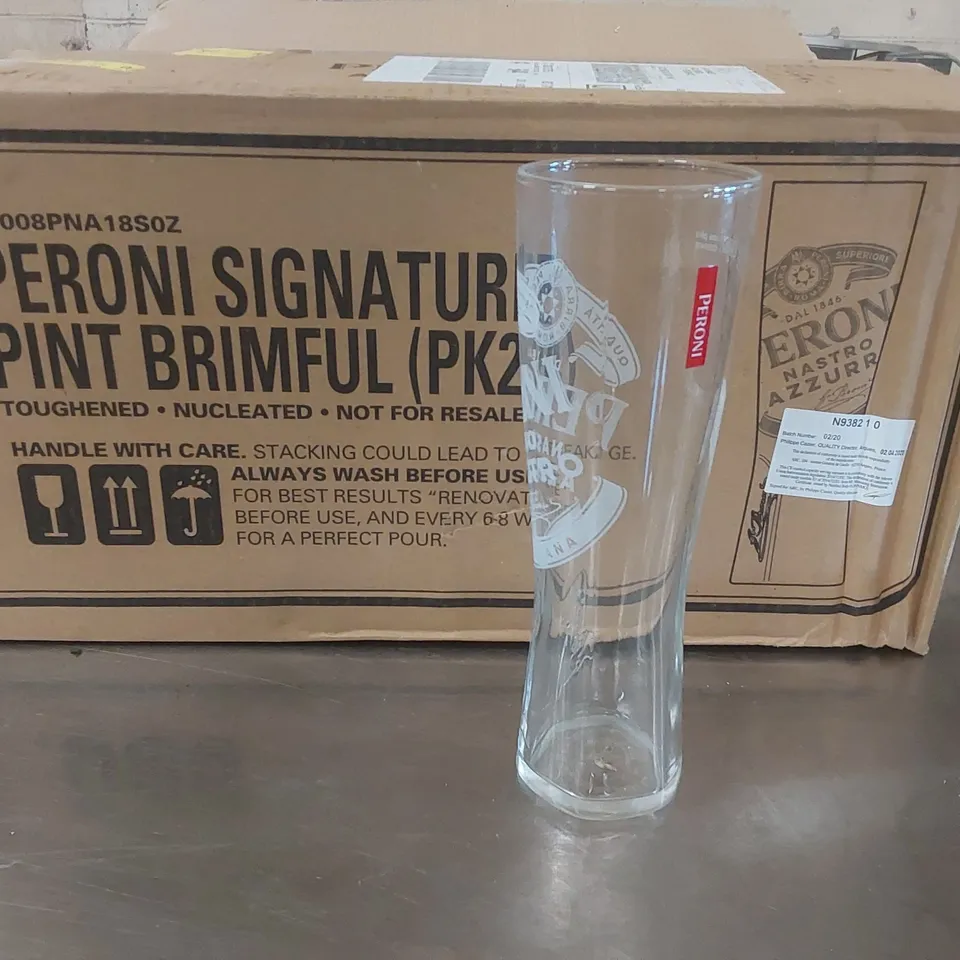 24x BOXED PERONI PINT GLASSES
