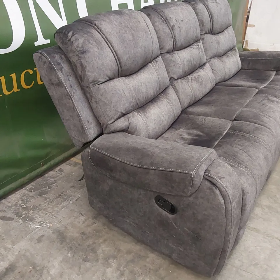 AXANIA 3 SEATER FABRIC UPHOLSTERED MANUAL RECLINER SOFA
