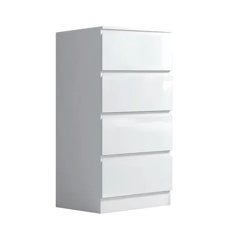 BOXED STORA 4 DRAWER CHEST - WHITE GLOSS (1 BOX)