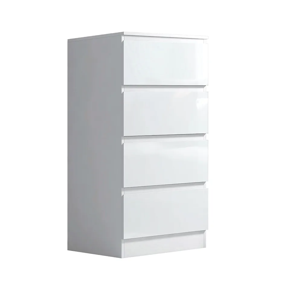BOXED STORA 4 DRAWER CHEST - WHITE GLOSS (1 BOX)